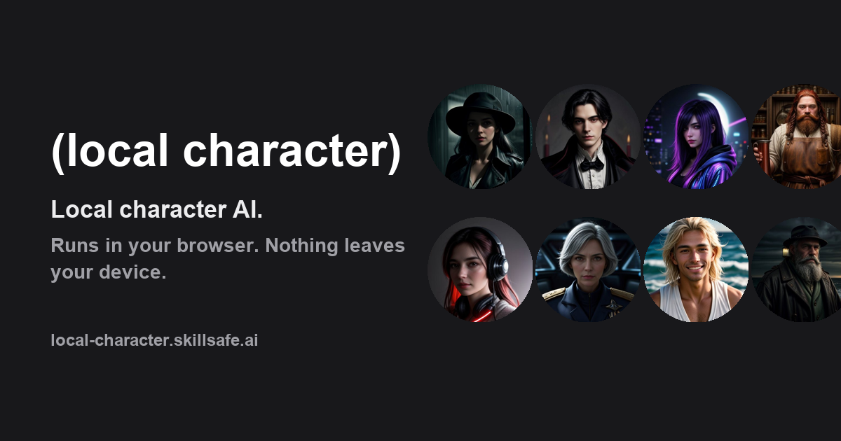 Character.ai-style chat where the AI runs entirely in your browser: no server, no account